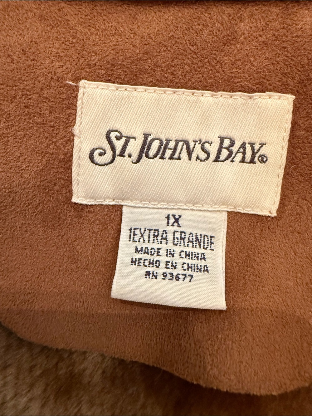 St. John's Bay Chestnut Brown Faux Shearling Jacket - Picture 4 of 4